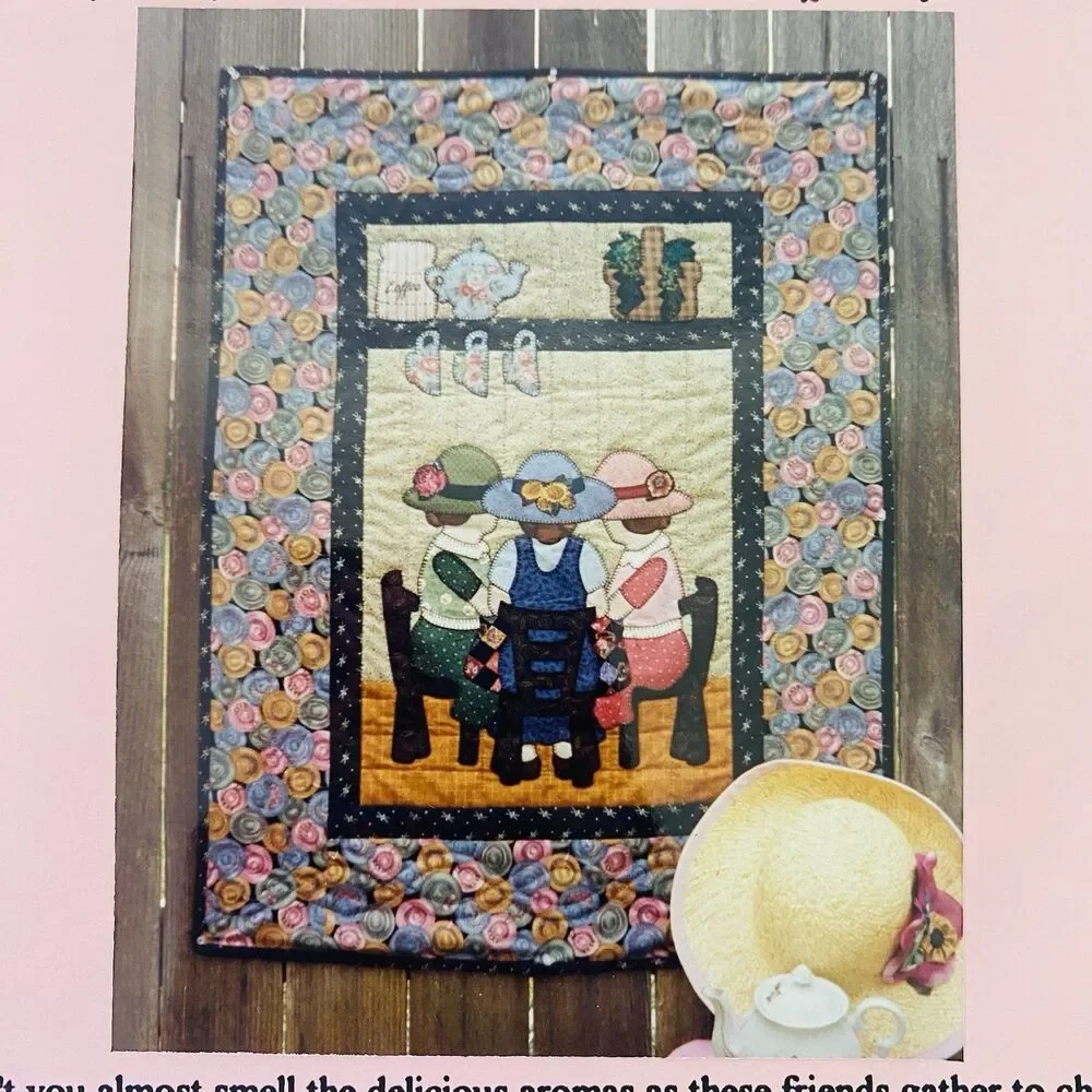 Vintage Quilt Pattern Lot Coffee Girls Elderberries Party Animals Applique